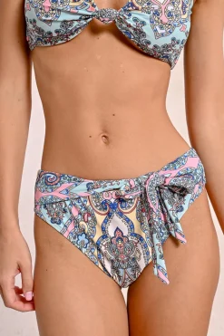 Bas de maillot de bain imprimé, taille haute