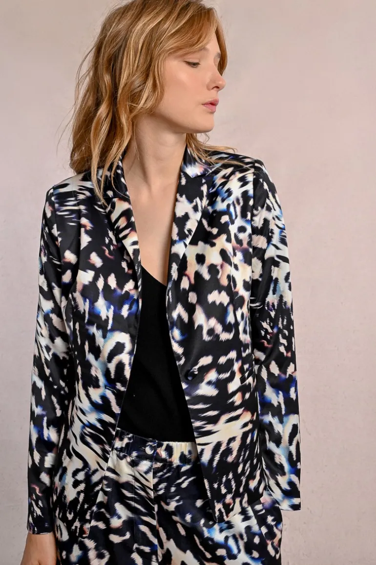 Blazer court imprimé
