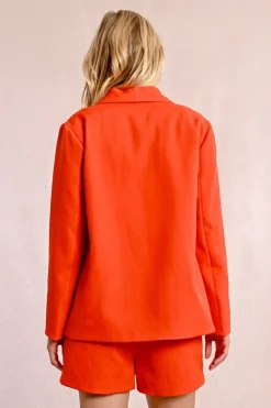 Blazer droit à poches plaquées