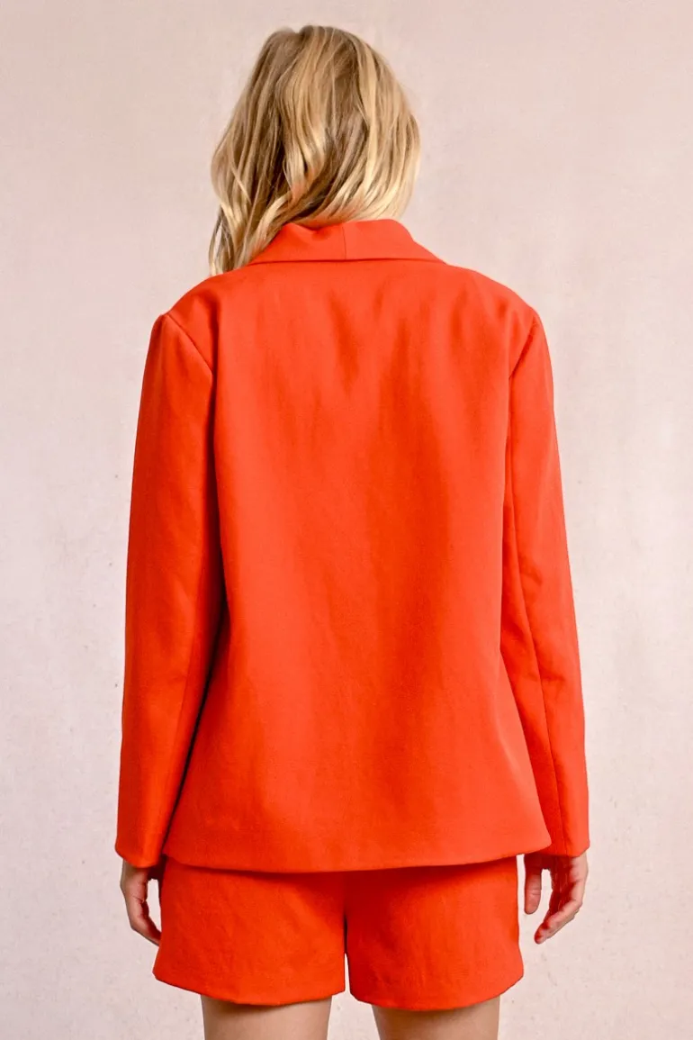 Blazer droit à poches plaquées
