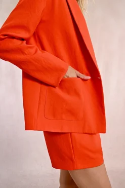 Blazer droit à poches plaquées