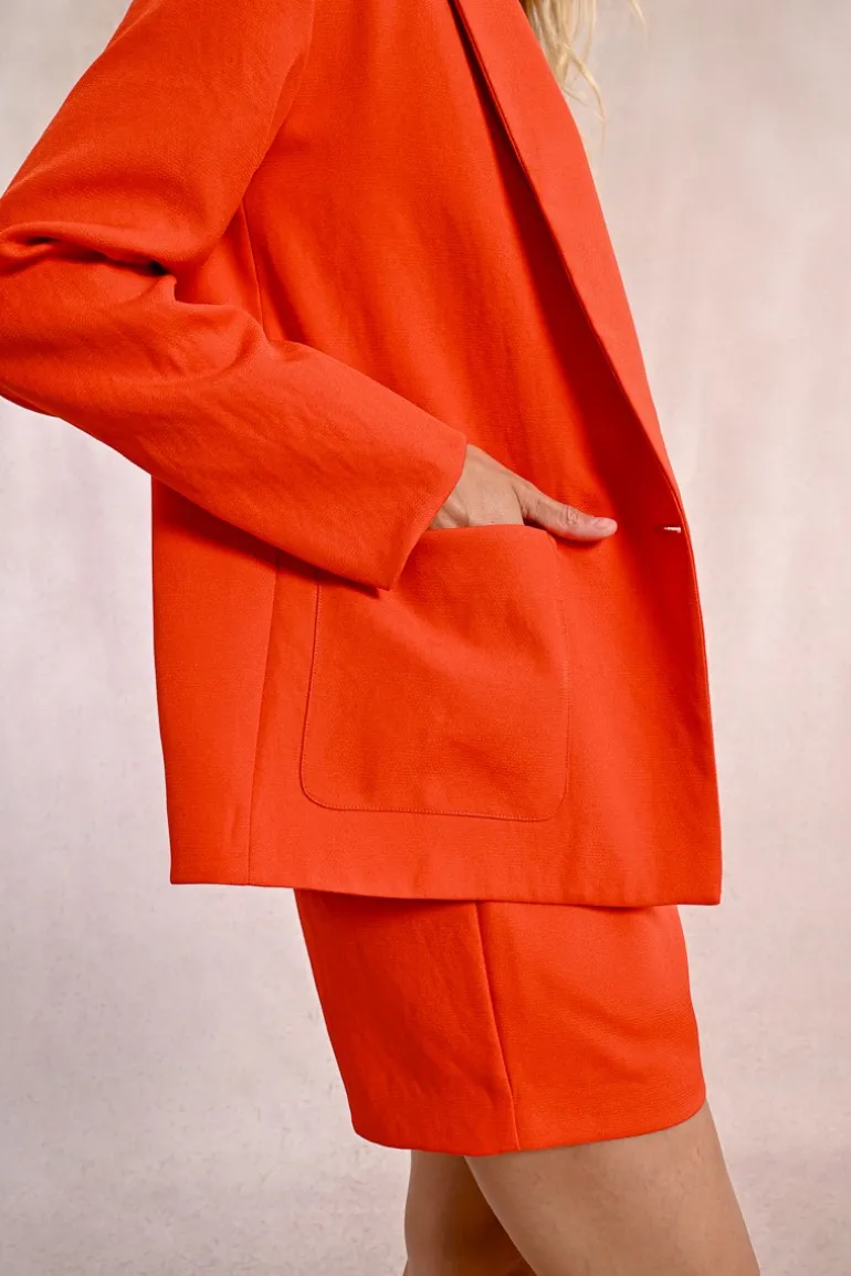 Blazer droit à poches plaquées