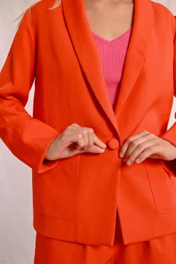 Blazer droit à poches plaquées