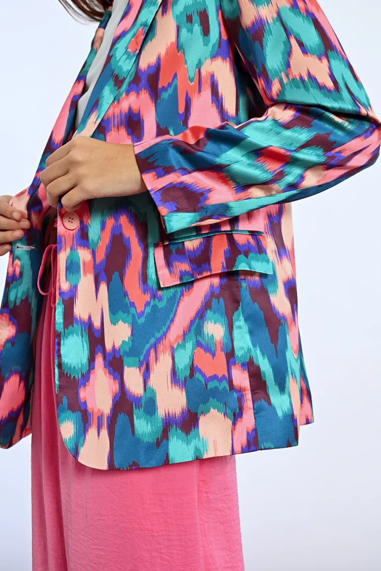 Blazer droit, imprimé