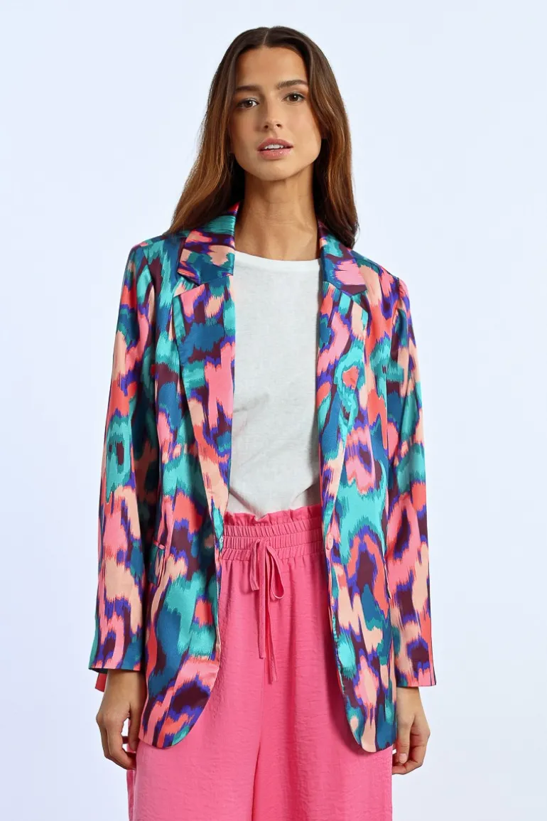 Blazer droit, imprimé