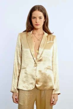 Blazer droit satiné