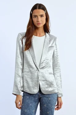 Blazer droit satiné