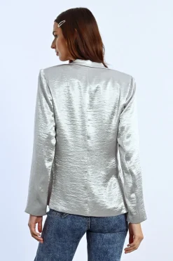 Blazer droit satiné