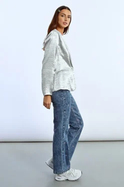 Blazer droit satiné