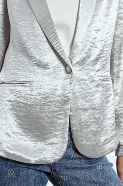 Blazer droit satiné