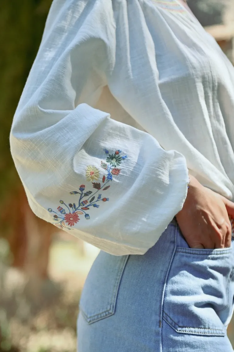 Blouse bohème brodée