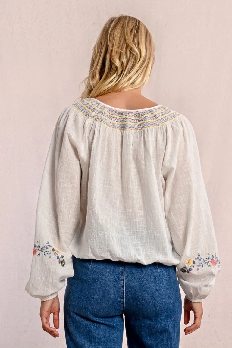 Blouse bohème brodée