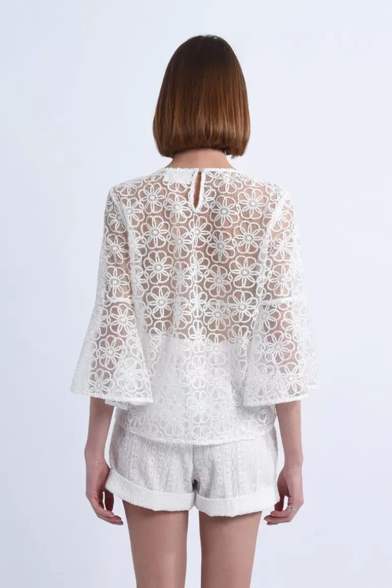 Blouse large en dentelle