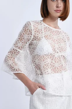 Blouse large en dentelle
