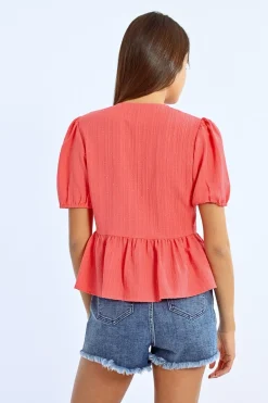Blouse parsemée de strass à nouer