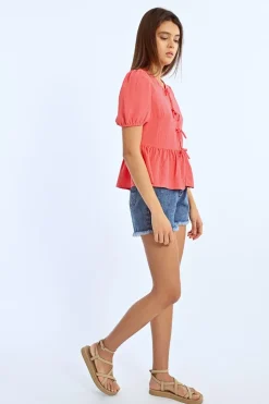 Blouse parsemée de strass à nouer