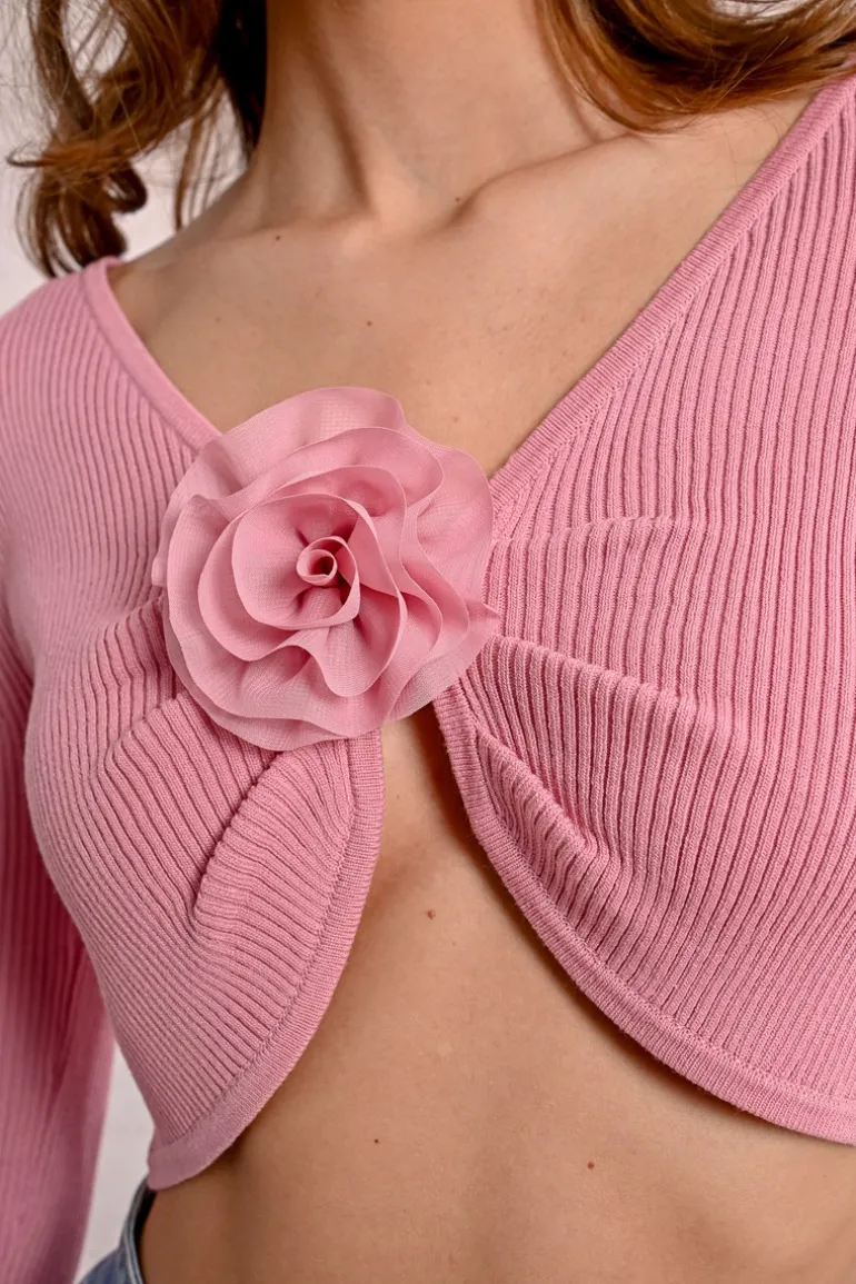 Boléro crop à fleur