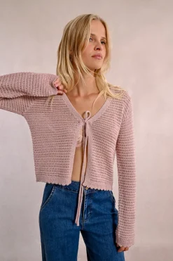 Boléro en maille nouable au-dessus de la poitrine