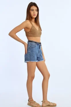 Brassière ajourée en crochet