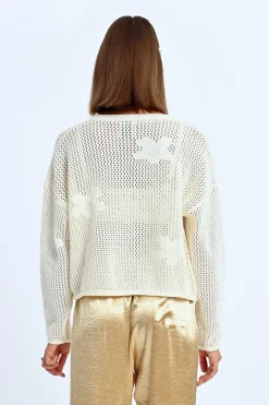 Cardigan en crochet fleurs