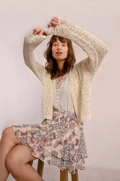 Cardigan en maille ajourée