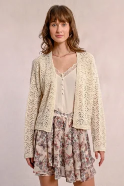 Cardigan en maille ajourée