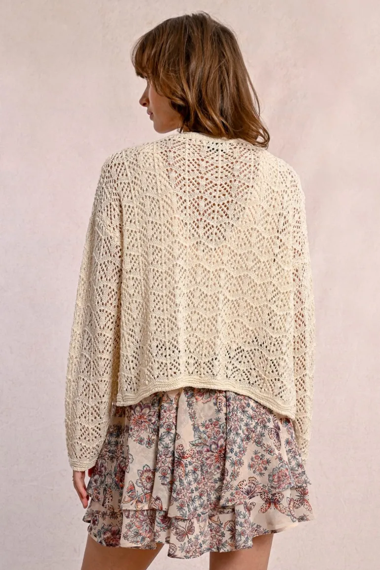 Cardigan en maille ajourée