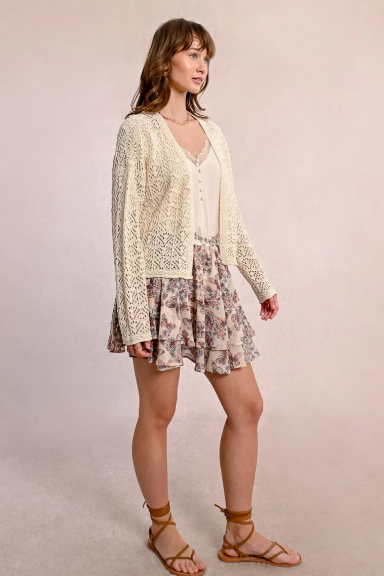 Cardigan en maille ajourée