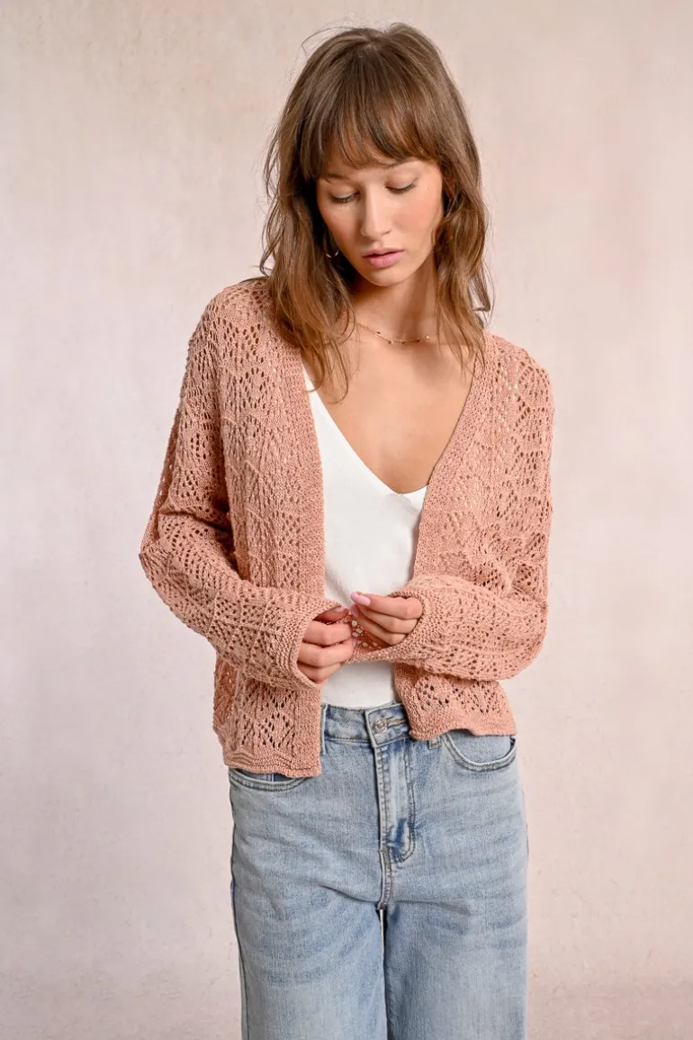 Cardigan en maille ajourée