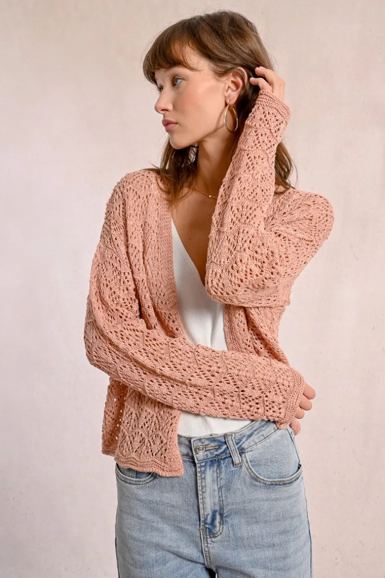 Cardigan en maille ajourée