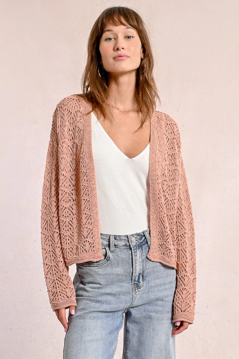 Cardigan en maille ajourée