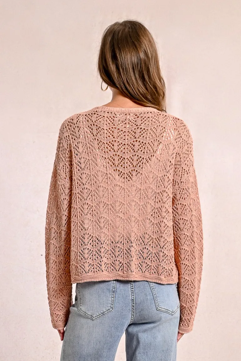 Cardigan en maille ajourée