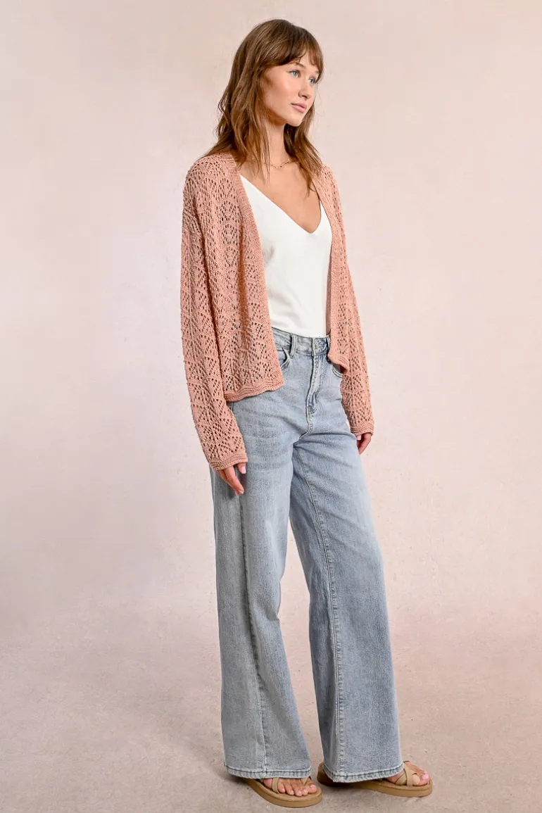 Cardigan en maille ajourée