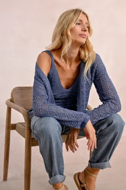 Cardigan en maille ajourée