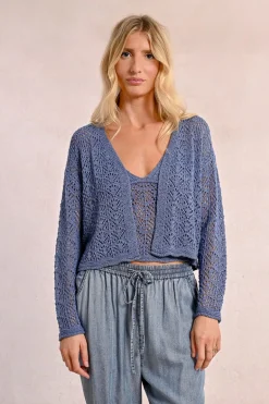 Cardigan en maille ajourée