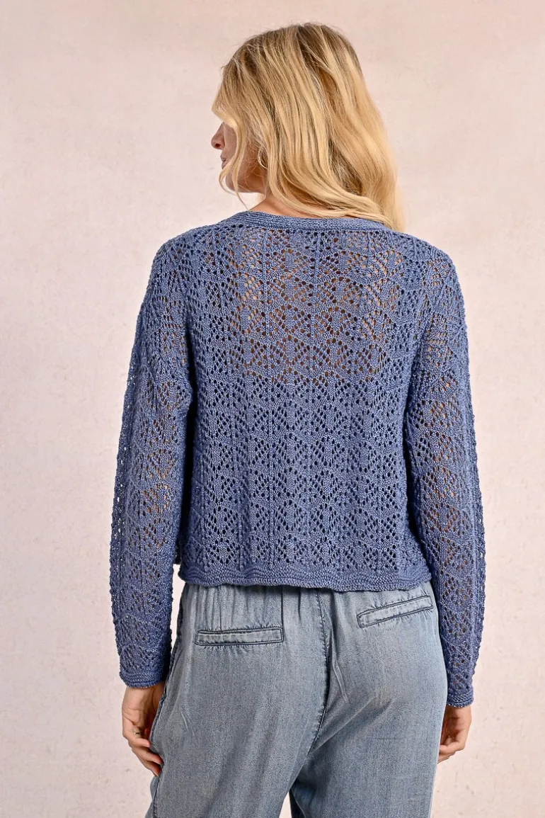 Cardigan en maille ajourée