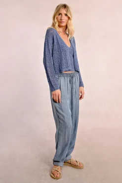 Cardigan en maille ajourée