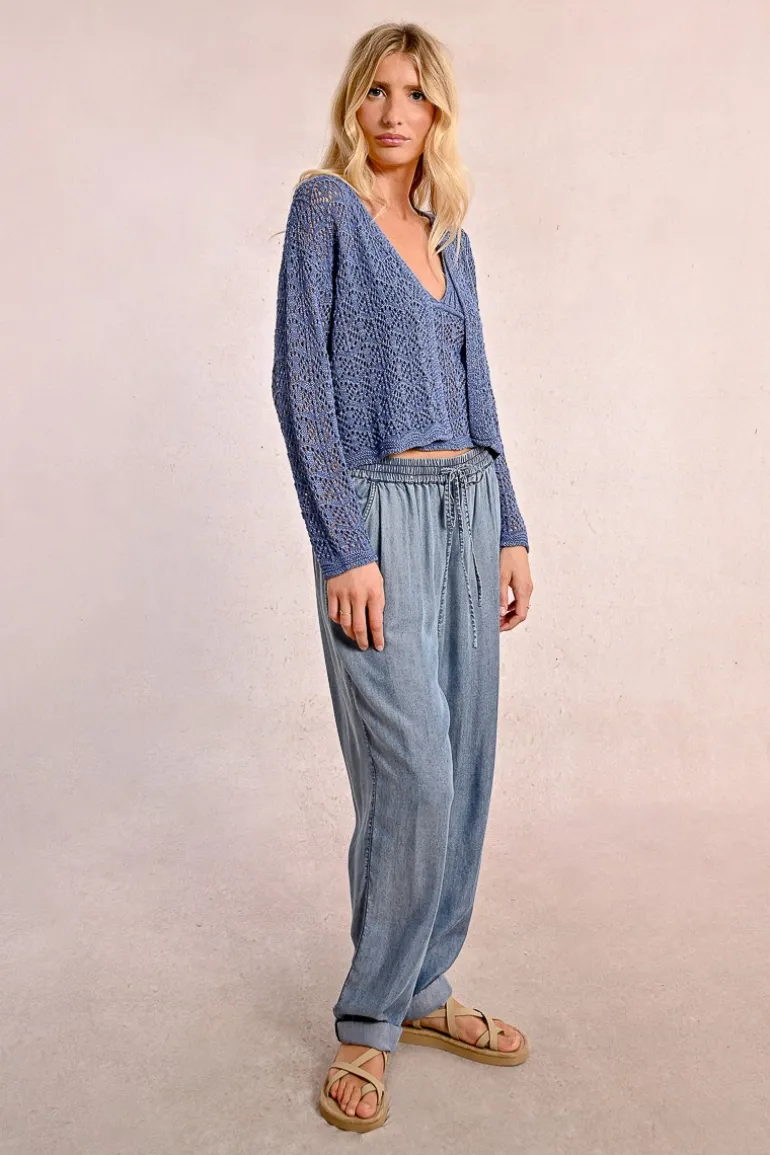 Cardigan en maille ajourée
