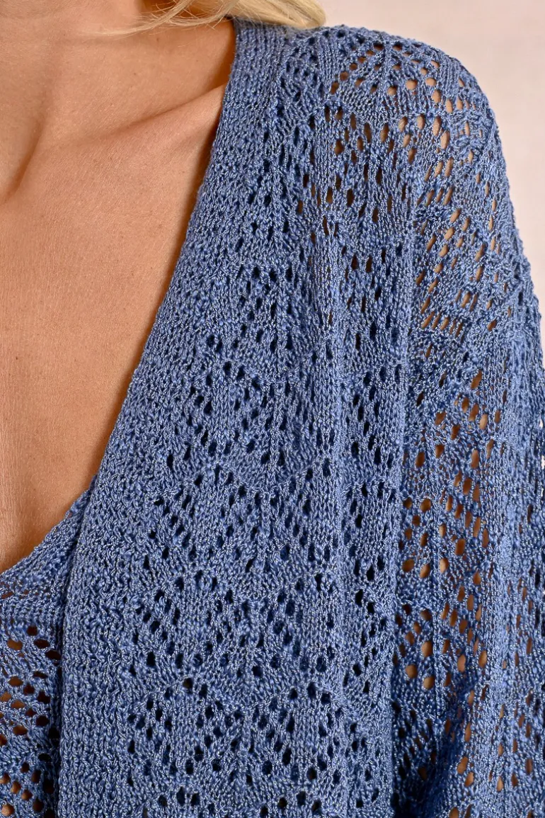 Cardigan en maille ajourée