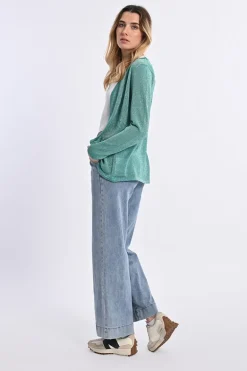 Cardigan ouvert et irisé