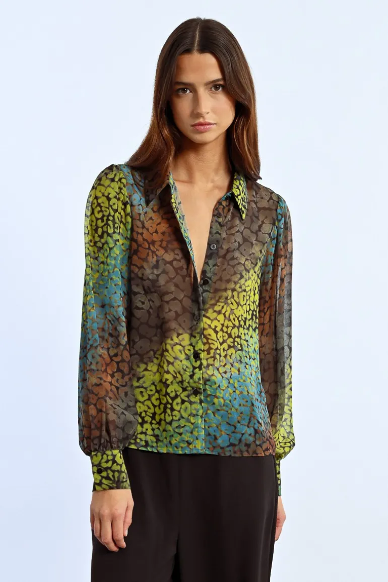 Chemise imprimée en transparence