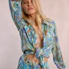 Chemise imprimée, poches à rabats