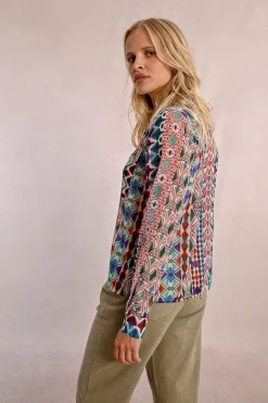 Chemise imprimée, poches à rabats