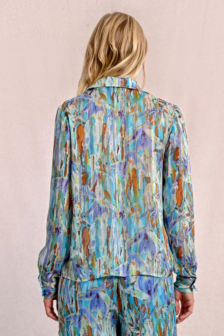 Chemise imprimée, poches à rabats