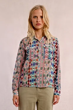 Chemise imprimée, poches à rabats