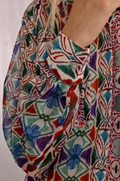 Chemise imprimée, poches à rabats