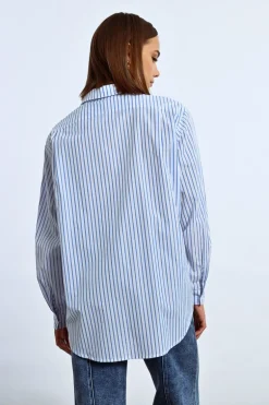 Chemise irisée oversize à rayures