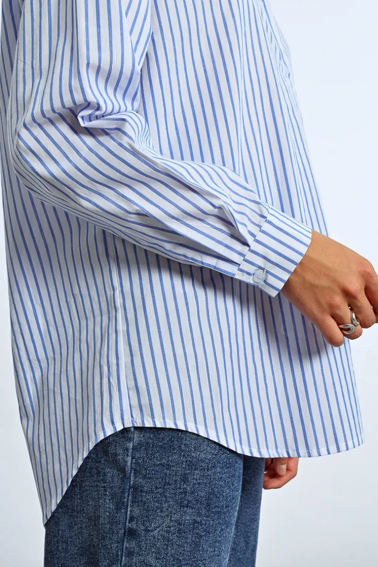 Chemise irisée oversize à rayures