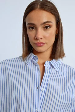 Chemise irisée oversize à rayures