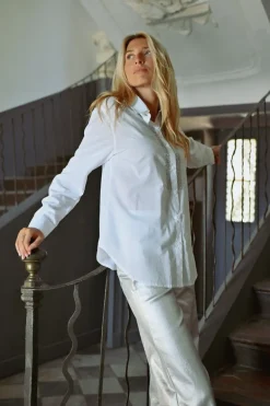 Chemise longue détails strass